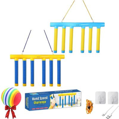 LZBEGGZ New Reflex Catch Game, 2026 Reflective Drop Stick Challenge Game, Hand Eye Coordination Reflex Training Toy with Remote, 3 Adjustable Speed Modes, Catching Sticks Games for All Ages (2Pcs)