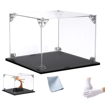 Acrylic Display Case 26x26x8in(Length x Width x Height) for Collectibles Assemble Clear Acrylic Display Box, Alternative Glass Case for Action Figures Model Doll Display