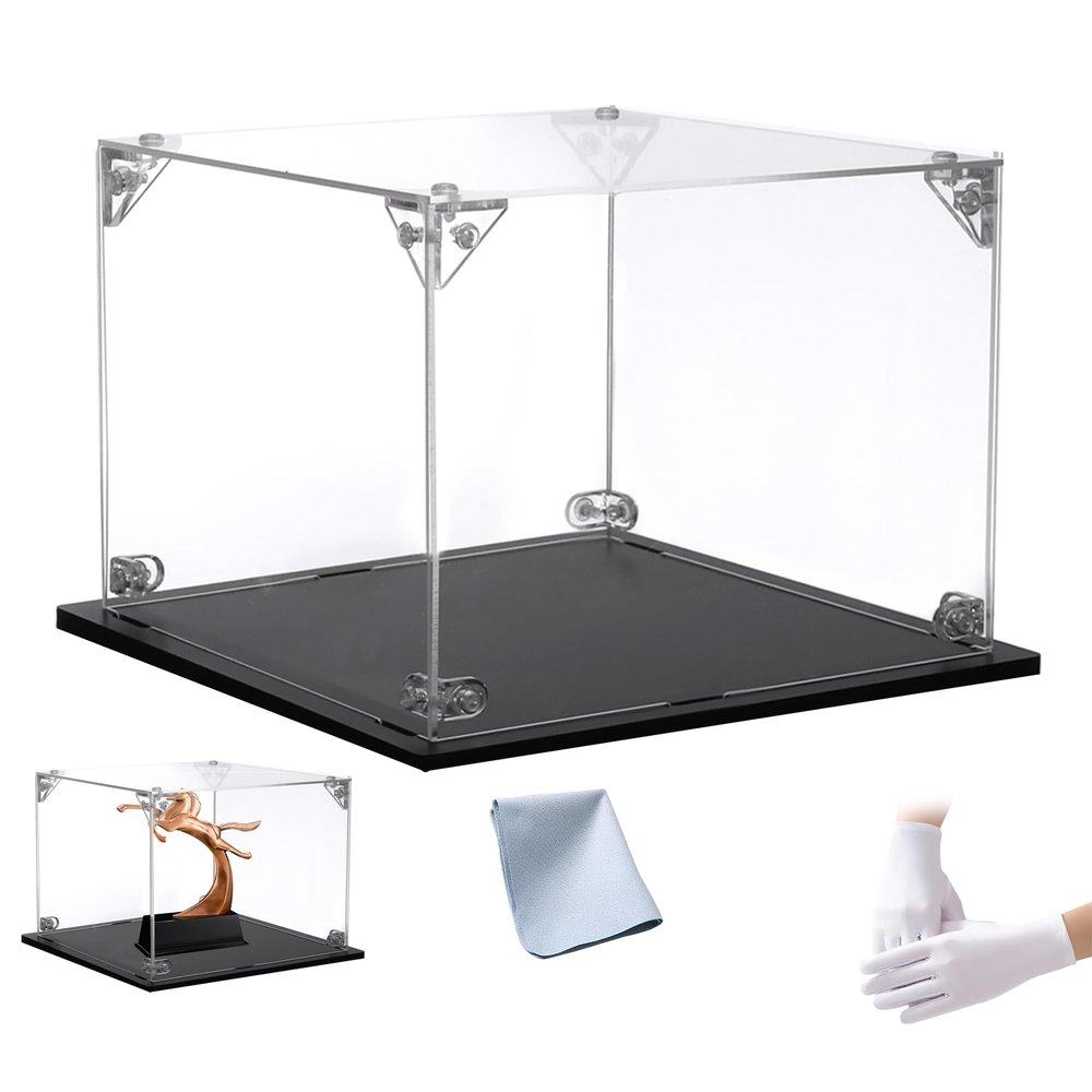 Acrylic Display Case 26x26x8in(Length x Width x Height) for Collectibles Assemble Clear Acrylic Display Box, Alternative Glass Case for Action Figures Model Doll Display