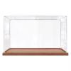 2 cm Thick Base, Big Acrylic Display Cases for Models Collectibles, Countertop Transparent Plastic Display Box, Self Assemble Dustproof Showcase(Walnut Base,25x25x25cm) view 1