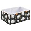 Emelivor Black Halloween Spooky Boo Print Cube Storage Bin Collapsible Water-resistant Storage Cubes Basket for Cube Organizer Bins for Kids Nursery Book Bathroom Boys - 11.02x11.02x11.02 IN view 2
