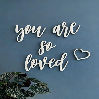 You are so loved Small Quote Wall Sign,Wood Sign Home Decor,Nursery Crib Boy Room Office Home Wall Art Baby Shower Party Decor