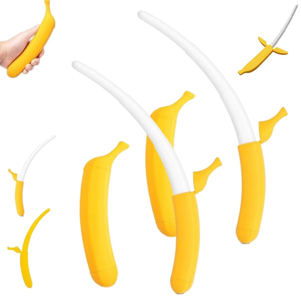 3d Printed Banana Sword, Retractable Sword Toy, 3d Printed Plastic Banana, Extendable Banana Swords, Telescopic Plastic Banana Katana Wand, Funny Prop Swords Toys, for Stress Relief (2Pcs*Whtie)