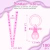 100 Pieces Baby Shower Pacifiers Necklace, Cute Acrylic Pacifier Necklaces for Chupones para Baby Shower Games Charm, Party Favors, Decorations DIY, Gender Reveal Table Scatter(Pink) view 2