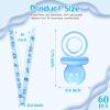 60 Pcs Baby Shower Pacifiers Necklace, Cute Acrylic Pacifier Necklaces for Chupones para Baby Shower Games Charm, Party Favors, Decorations DIY, Gender Reveal Table Scatter(Blue) view 3