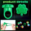 Vinsot 36 Pack St. Patrick's Day Shamrocks Clover Lucky LED Light up Ring Toy Party Favors Rings Glow in the Dark for Kids & Adults Party Supplies Gift Accessories(Dark Green, Grass Green, Yellow) view 2