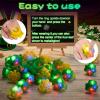 Vinsot 36 Pack St. Patrick's Day Shamrocks Clover Lucky LED Light up Ring Toy Party Favors Rings Glow in the Dark for Kids & Adults Party Supplies Gift Accessories(Dark Green, Grass Green, Yellow) view 3