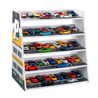 Luay Wuliza Display Case for Hot Wheels Garage & Matchbox Cars1/64 Scale Diecast Toy Cars Garage,Stepped Alloy car Display Stand. Five-Level Stepped Parking lot.