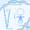 100 Pieces Baby Shower Pacifiers Necklace, Cute Acrylic Pacifier Necklaces for Chupones para Baby Shower Games Charm, Party Favors, Decorations DIY, Gender Reveal Table Scatter(Blue) view 3