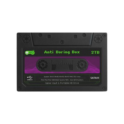Anti Boring Box Game Vault Hard Disk Drive  57,000 (1TB) / 70,000 (2TB) Pre-Installed Retro Games, USB 3.0 Plug & Play Batocera Emulator Gaming Hard Drive for PC & Portable Retro Game Console (2TB)