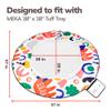 MEKA Tuff Tray Large 38"x38" White + Waterproof Sensory Mat 67" White, Activity Tray with playmat for Kids Creative, Messy, Everyday Fun, Children and Toddlers Stuff, Outdoor and Indoor view 2