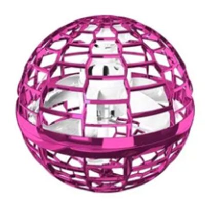 Yinhing Flying Ball Toy, USB Charging Intelligent Sensor Rotating Globe with Colorful LED Lights, for Kids and Adults (Purple Pink)