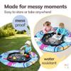 MEKA Tuff Tray Large 38"x38" Black + Waterproof Sensory Mat 67" Blue, Activity Tray with playmat for Kids Creative, Messy, Everyday Fun, Children and Toddlers Stuff, Outdoor and Indoor view 3