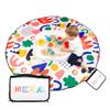 MEKA Tuff Tray Small 28"x28" White + Waterproof Sensory Mat 67" White, Activity Tray with playmat for Kids Creative, Messy, Everyday Fun, Children and Toddlers Stuff, Outdoor and Indoor view 1