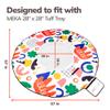MEKA Tuff Tray Small 28"x28" White + Waterproof Sensory Mat 67" White, Activity Tray with playmat for Kids Creative, Messy, Everyday Fun, Children and Toddlers Stuff, Outdoor and Indoor view 2