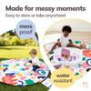 MEKA Tuff Tray Small 28"x28" White + Waterproof Sensory Mat 67" White, Activity Tray with playmat for Kids Creative, Messy, Everyday Fun, Children and Toddlers Stuff, Outdoor and Indoor view 3