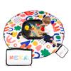 MEKA Tuff Tray Small 28"x28" Black + Waterproof Sensory Mat 67" White, Activity Tray with playmat for Kids Creative, Messy, Everyday Fun, Children and Toddlers Stuff, Outdoor and Indoor view 1