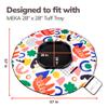 MEKA Tuff Tray Small 28"x28" Black + Waterproof Sensory Mat 67" White, Activity Tray with playmat for Kids Creative, Messy, Everyday Fun, Children and Toddlers Stuff, Outdoor and Indoor view 2