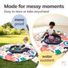 MEKA Tuff Tray Small 28"x28" Black + Waterproof Sensory Mat 67" White, Activity Tray with playmat for Kids Creative, Messy, Everyday Fun, Children and Toddlers Stuff, Outdoor and Indoor view 3