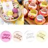 10 Pcs Acrylic Cake Toppers Round Birthday Engraved Toppers Party Cake Decoration Cupcake Dessert Accessories Cupcake Decorations For Party view 2