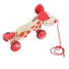 Qudinip Wooden Pull Toy Puppy, Push Pull Walk Along Toy for Toddlers with Rope and Wooden Bead, Learning Standing Rolling Walking, Hand Eye Coordination Balance Confidence (Puppy Pattern) view 1