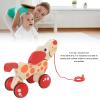Qudinip Wooden Pull Toy Puppy, Push Pull Walk Along Toy for Toddlers with Rope and Wooden Bead, Learning Standing Rolling Walking, Hand Eye Coordination Balance Confidence (Puppy Pattern) view 4