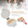 Diydeg Wooden Waffle Maker, Kids Kitchen Toy with Lifelike Design for Educational Play, Parent Child Interaction, Toddler Play Food Set for Boys and Girls 3+ view 2