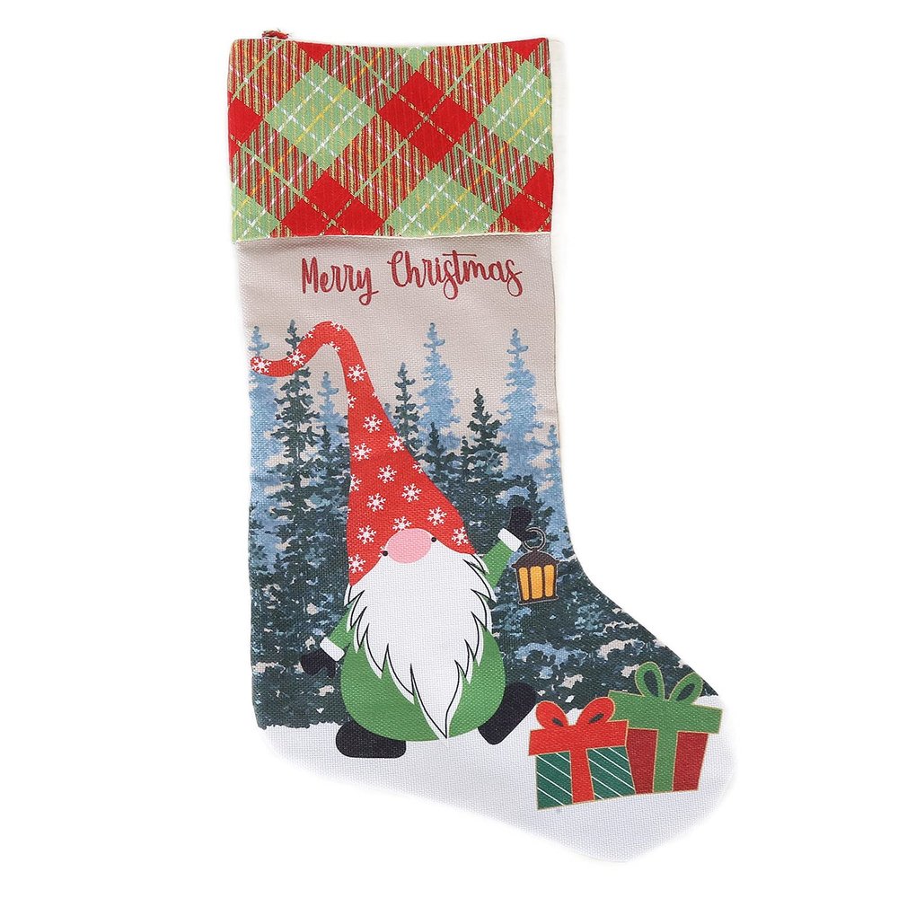 YUEYASHUX Faceless Doll Christmas Decorative Sock Children's Gift Bag for Festival Costume Party (Red Hat)