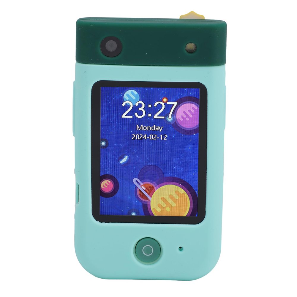 Oreilet Kids Smart Phone Toy, 2.8 Inch Touch Screen 1080P with 180 Flip Camera, Music Video Player Educational Games for Toddlers Children (Dinosaur Green)