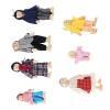 Estink Dollhouse People Family Doll Figures Set Pine Wood Miniature Toys for Kids Ages 1-7 Enhances Creativity with Flexible Limbs for Roleplaying Games (New Puppet 7 Mouths) view 1