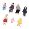 Estink Dollhouse People Family Doll Figures Set Pine Wood Miniature Toys for Kids Ages 1-7 Enhances Creativity with Flexible Limbs for Roleplaying Games (New Puppet 7 Mouths) view 2