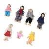 Estink Dollhouse People Family Doll Figures Set Pine Wood Miniature Toys for Kids Ages 1-7 Enhances Creativity with Flexible Limbs for Roleplaying Games (New Puppet 7 Mouths) view 3