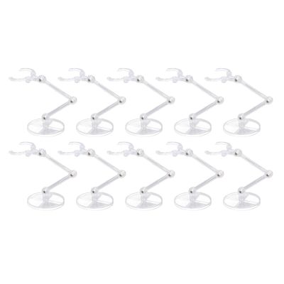 AHANGYGER 10 Sets Doll Stands Display Holders, Action Figure Stand for 6 Inch , Mini Doll Support Frame with Adjustable Clamp, Plastic Material for Anime Figures Collection and Home De (Transparent)