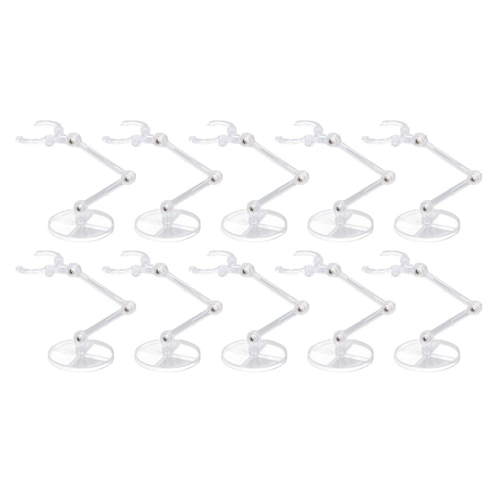 AHANGYGER 10 Sets Doll Stands Display Holders, Action Figure Stand for 6 Inch , Mini Doll Support Frame with Adjustable Clamp, Plastic Material for Anime Figures Collection and Home De (Transparent)