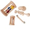 Montessori Wooden Baby Toy Set  Natural Beech Wood Sensory Toys for Infants (012 Months) | Rolling Drum, Wooden Rattles, Bell Shaker, Teether Rings | Non-Toxic, Handmade Development Toys view 1