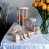 Montessori Wooden Baby Toy Set  Natural Beech Wood Sensory Toys for Infants (012 Months) | Rolling Drum, Wooden Rattles, Bell Shaker, Teether Rings | Non-Toxic, Handmade Development Toys view 2