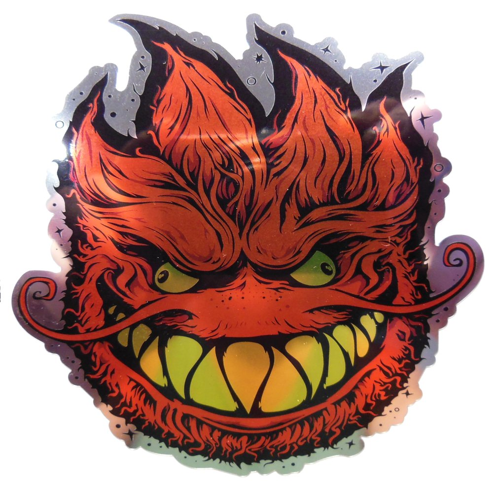VATH Spitfire Flame Head Handlebar Sticker 79mmW x 90mmH / 3 1/8" x 3 1/2" [C84]