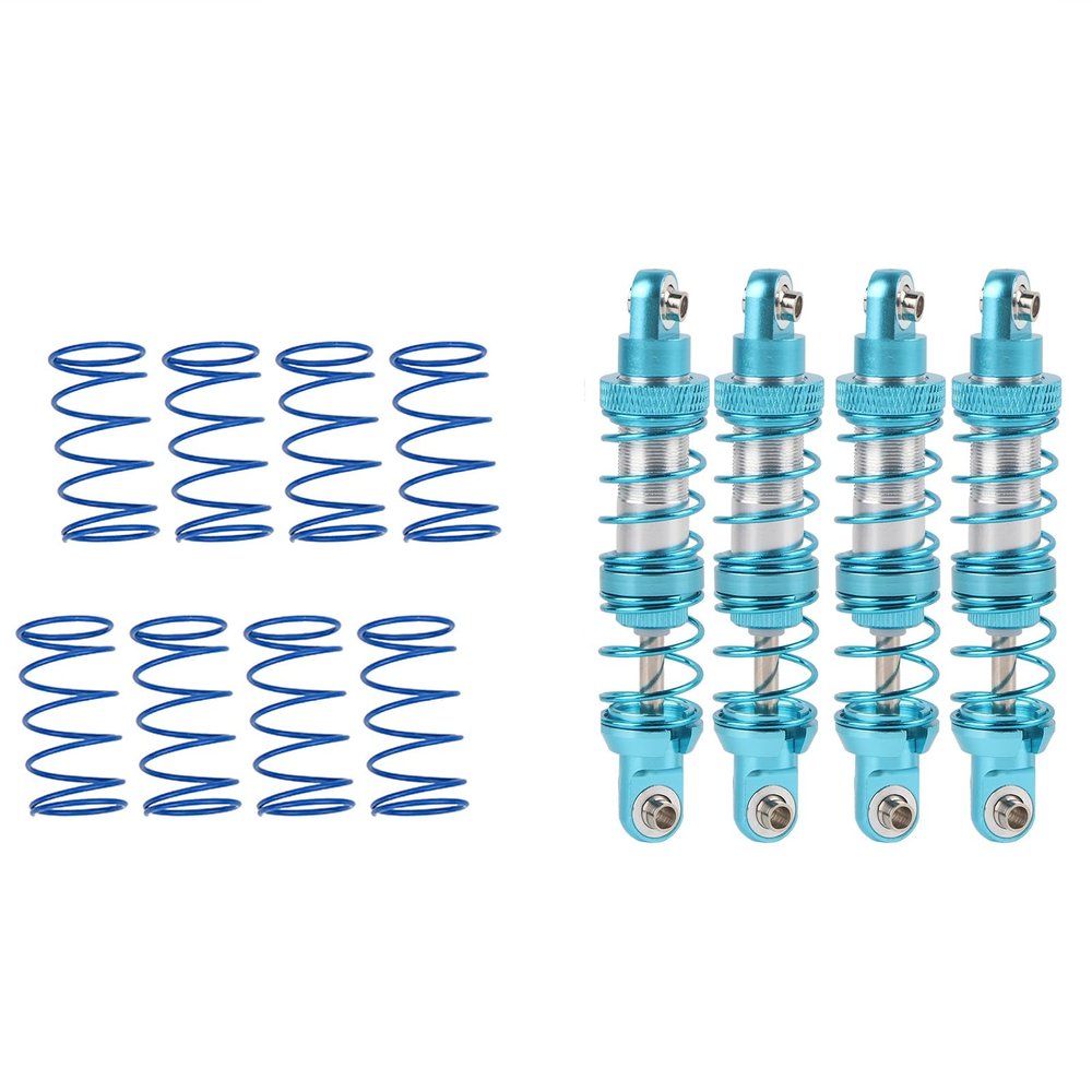 4pcs Metal Shock Damper with Spare Springs, Universal RC Crawler Shock Damper, 1/10 Scale Shock Absorber for SCX10 D90, High Performance Suspension Upgrade for RC Crawler Cars (70mm)