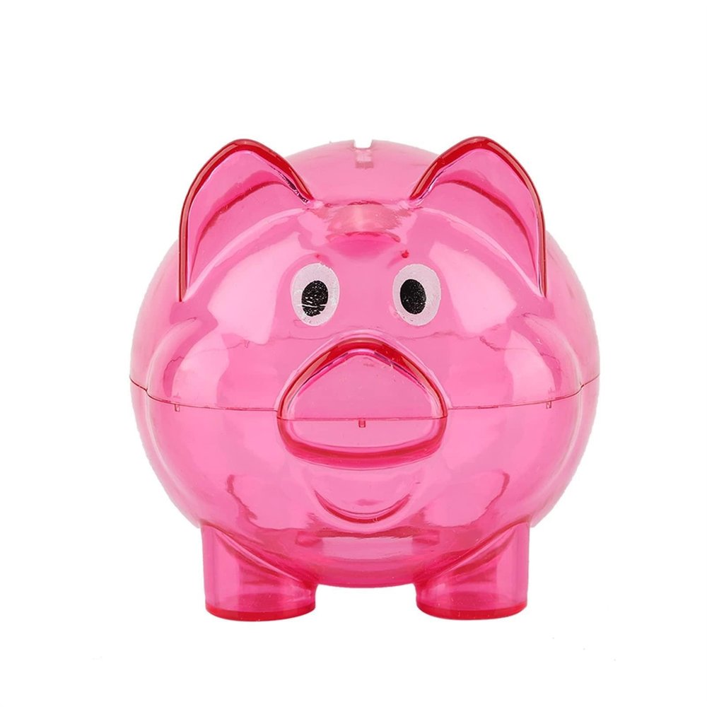 Acouto Bank Boys and Girls - Color Bank Birthday Toy - Transparent Plastic Money Toys & GamesNovelty & Gag ToysMoney (Small Rose red)