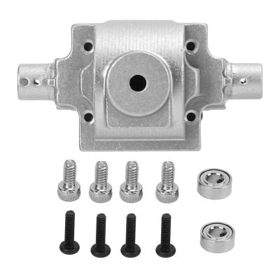 Aluminum Alloy Front and Rear Gearbox, RC Car Upgrade Part for HBX 1/24 2098B Climbing Car, Metal Gear Box with Bearings and Wrenches, Lightweight Durable Replacement for Enhanced (Silver)