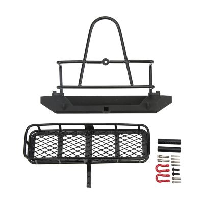 BAODEYOUB Durable Metal Rear Bumper for TRX 4 SCX10 90046 SCX10III 90047, RC Rear Bumper Set, Aluminum Alloy Rear Bumper with Objects Drag Function, 1/10 Climbing Car Rear Bumper for RC Acce