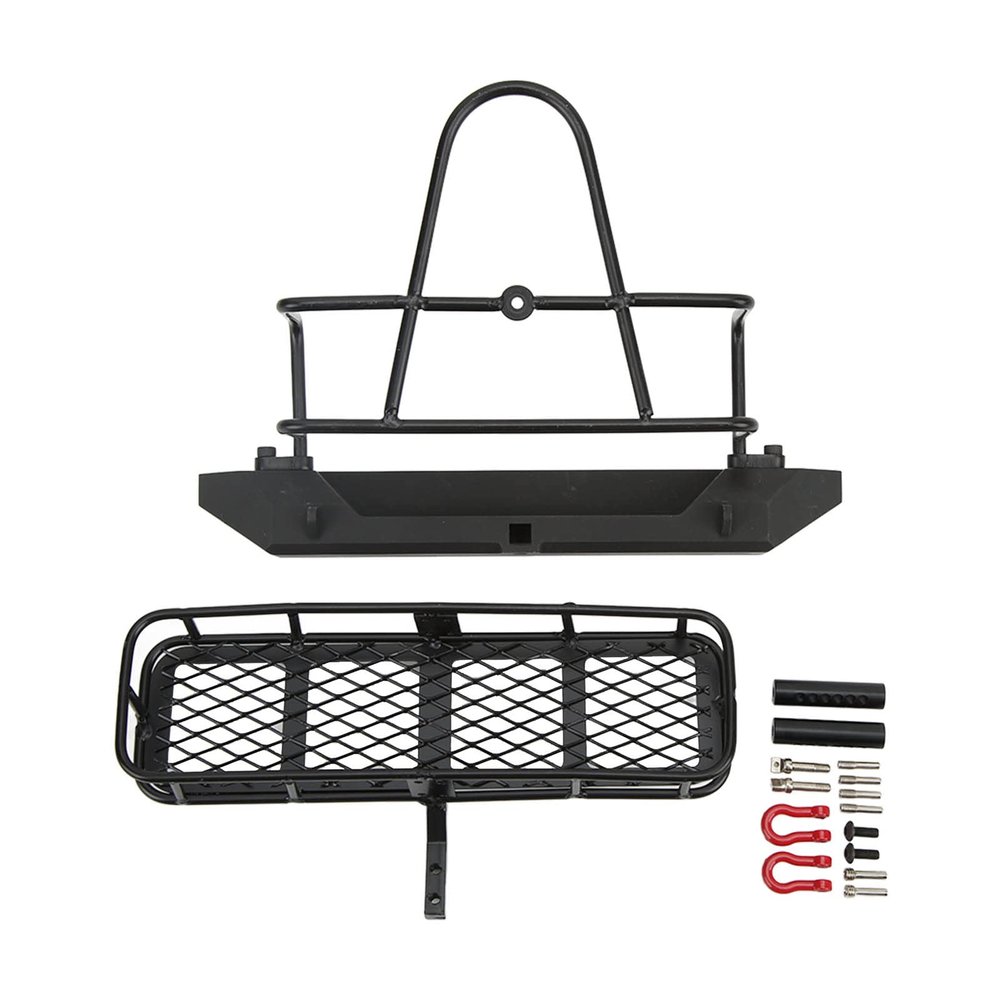 BAODEYOUB Durable Metal Rear Bumper for TRX 4 SCX10 90046 SCX10III 90047, RC Rear Bumper Set, Aluminum Alloy Rear Bumper with Objects Drag Function, 1/10 Climbing Car Rear Bumper for RC Acce