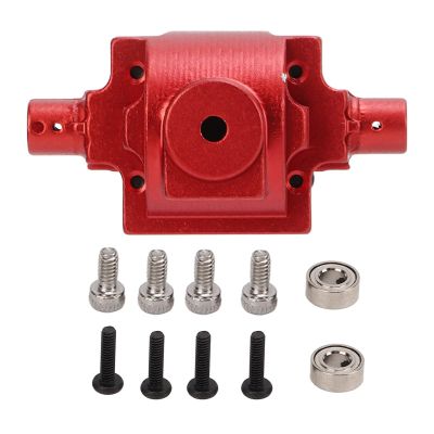 Aluminum Alloy Front and Rear Gearbox, RC Car Upgrade Part for HBX 1/24 2098B Climbing Car, Metal Gear Box with Bearings and Wrenches, Lightweight Durable Replacement for Enhanced (Red)