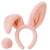 D-Fokes Easter Bunny Ears Headband and Bunny Tail, Rabbit Ears Headband for Halloween Easter Party Cosplay Bunny HairbandsPink view 1