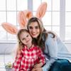 D-Fokes Easter Bunny Ears Headband and Bunny Tail, Rabbit Ears Headband for Halloween Easter Party Cosplay Bunny HairbandsPink view 4