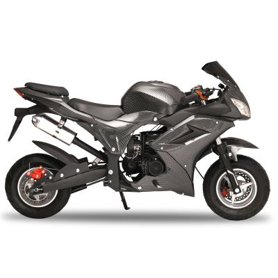 49cc 4-Stroke Pocket Rocket Motorcycle, Gas Powered Mini Bike with Front & Rear Disc Brakes, Dual Headlights, 25MPH Top Speed, Hydraulic Shock Absorption, Supports 440LBS for Teens & Adults Black