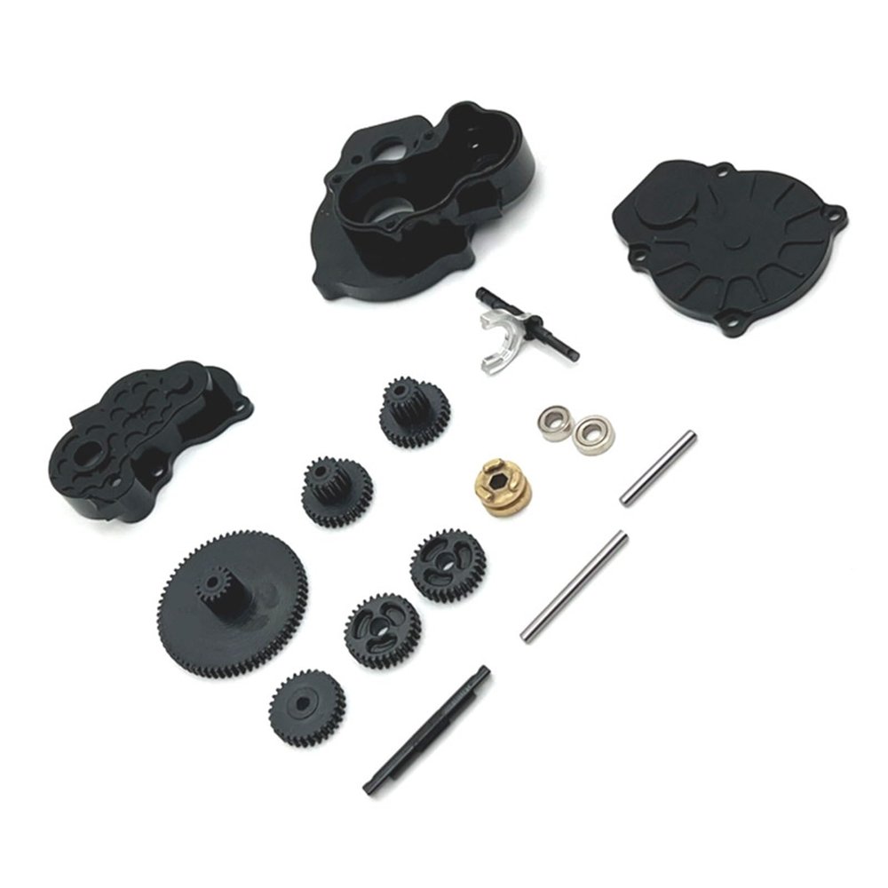 Metal Dual Speed Transmission For FMS 1/24 FCX24 for Xiaoqi FCX18 RC Car Parts confident(Black)