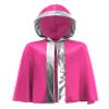 Aiihoo Boys Girls Boxing Outfit Long Sleeve Metallic Satin Open Front Cosplay Cloak with Hood for MMA Training Hot Pink Silver 8 Years view 1