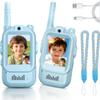 Video Walkie Talkies for Kids 2 Pack: Rechargeable Toys with HD Camera, Voice Changer & Long Range, Ideal Gifts for Boys & Girls Ages 3-12 for Camping, Hiking, Outdoor Play (Blue+Blue) view 1