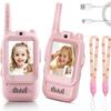 Video Walkie Talkies for Kids 2 Pack: Rechargeable Toys with HD Camera, Voice Changer & Long Range, Ideal Gifts for Boys & Girls Ages 3-12 for Camping, Hiking, Outdoor Play (Pink+Pink) view 1